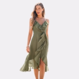 The Ultimate Wedding Guest Dress: Why This Olive Green Chiffon Midi is Stealing the Spotlight